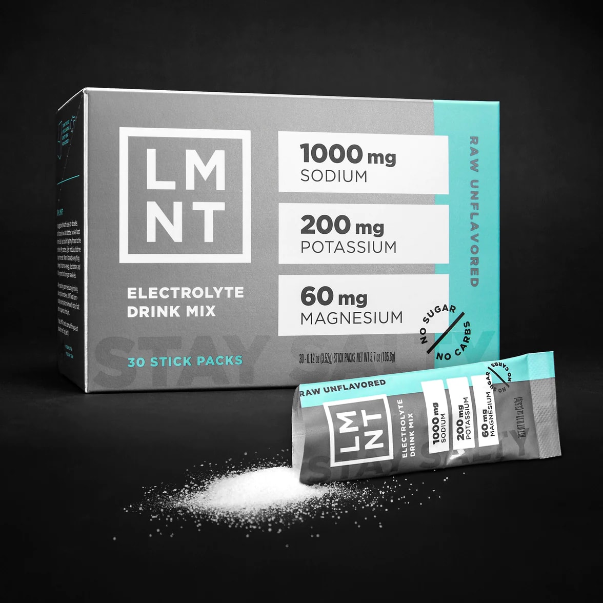 LMNT Zero-Sugar Electrolytes Raw Unflavored (30 Pack) | 4815693PD